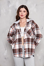 oduncu gömlek ekose desen kahve