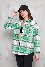 Oduncu Gömlek yeşil ekose desenli