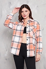 Oduncu Gömlek turuncu ekose desenli