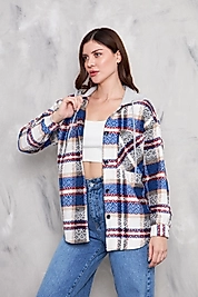 oduncu gömlek kapüşonlu lacivert ekose desen